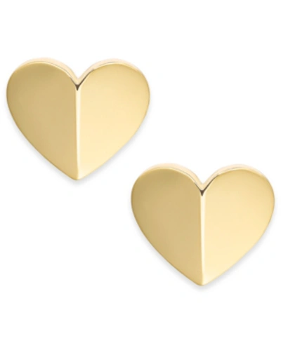 Shop Kate Spade Heart Stud Earrings In Gold
