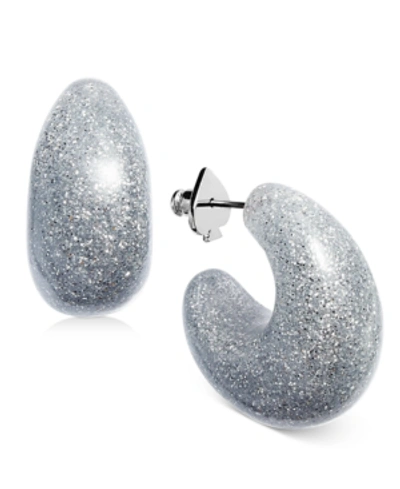 Shop Kate Spade Gold-tone Or Silver-tone Glitter Small Hoop Earrings