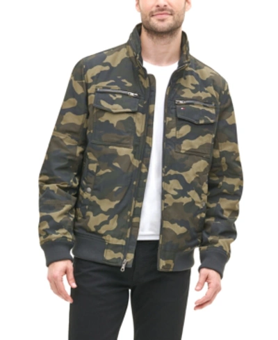Shop Tommy Hilfiger Men's Four-pocket Filled Performance Bomber Jacket In Camo