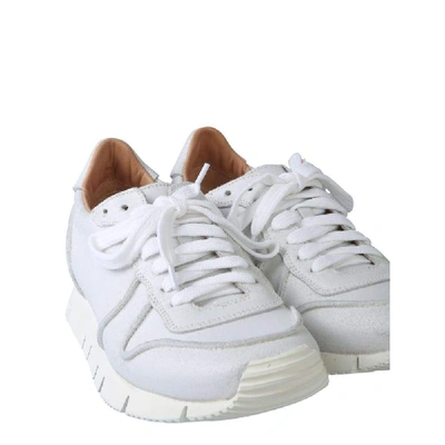 Shop Buttero White Leather Sneakers