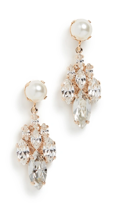 Shop Anton Heunis Imitation Pearl Charm Earrings In Gold/crystal Pearl