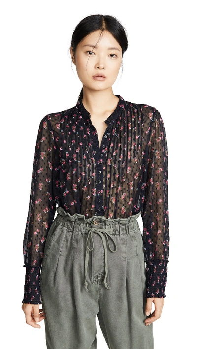 Shop Free People Flowers In December Top In Black Combo