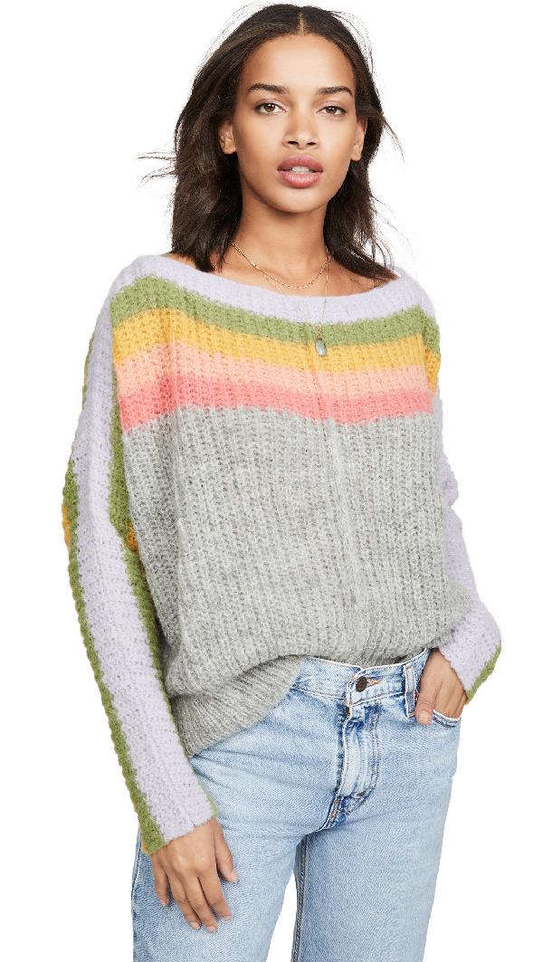 free people see the rainbow sweater