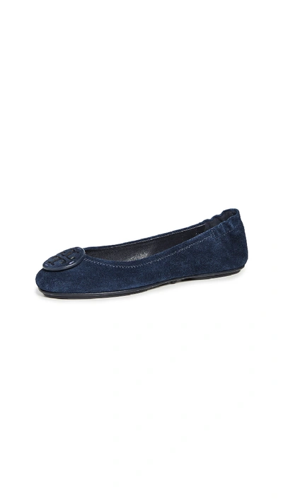 Shop Tory Burch Minnie Travel Ballet Flats In Perfect Navy/perfect Navy