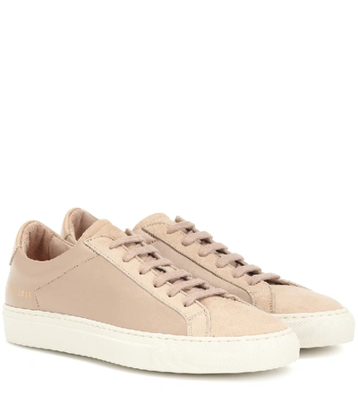 Shop Common Projects Achilles Leather Sneakers In Pink