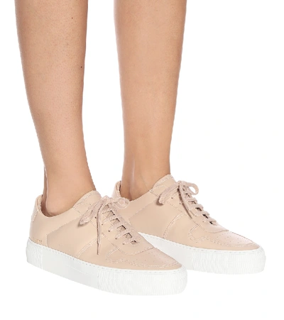 Shop Common Projects Bball Leather Sneakers In Pink