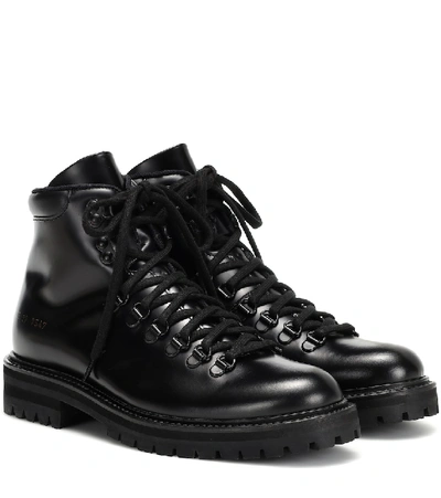 Shop Common Projects Leather Hiking Boots In Black