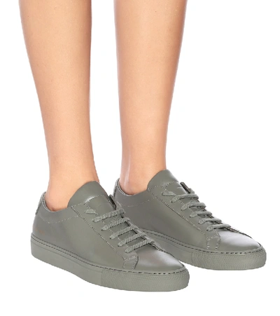 Shop Common Projects Achilles Leather Sneakers In Grey