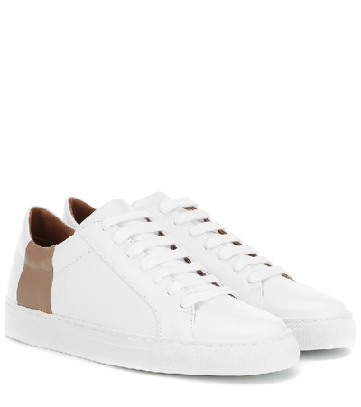Shop Joseph Leather Sneakers In White