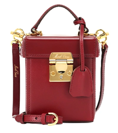 Shop Mark Cross Grace Cube Leather Shoulder Bag In Red