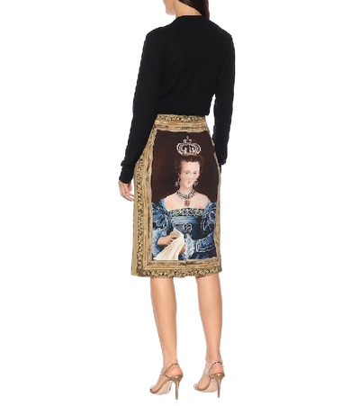 Shop Dolce & Gabbana Printed Pencil Skirt In Black