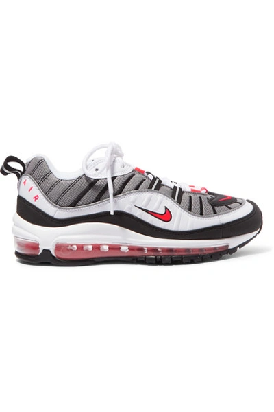 Shop Nike Air Max 98 Mesh And Leather Sneakers In White