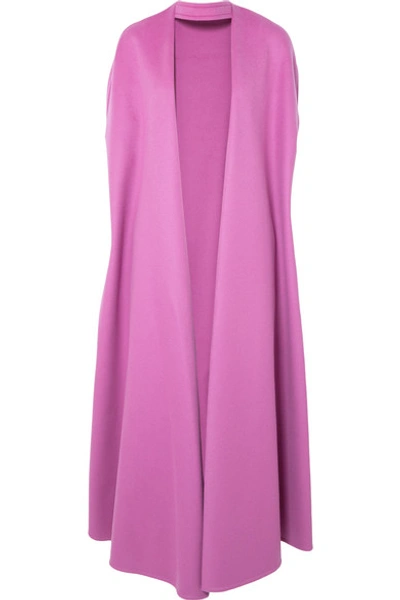 Shop Valentino Wool And Cashmere-blend Cape In Pink