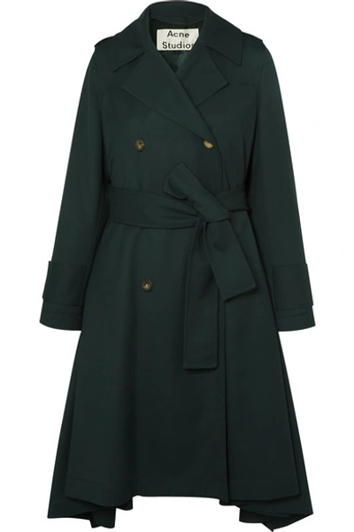Shop Acne Studios Olwen Twill Trench Coat In Forest Green