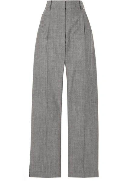 Shop Alexander Wang Stretch Wool And Mohair-blend Tapered Pants In Gray