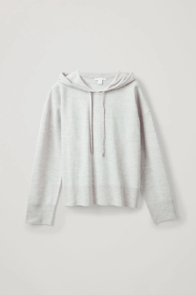 Shop Cos Boiled-wool Hooded Jumper In Grey
