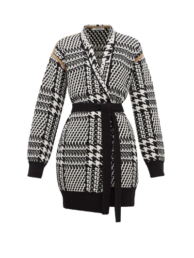 Max Mara Malizia Houndstooth Wool And Cashmere-blend Cardigan In Black |  ModeSens
