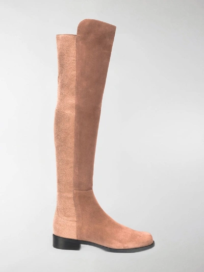 Shop Stuart Weitzman 5050 Boots In Neutrals