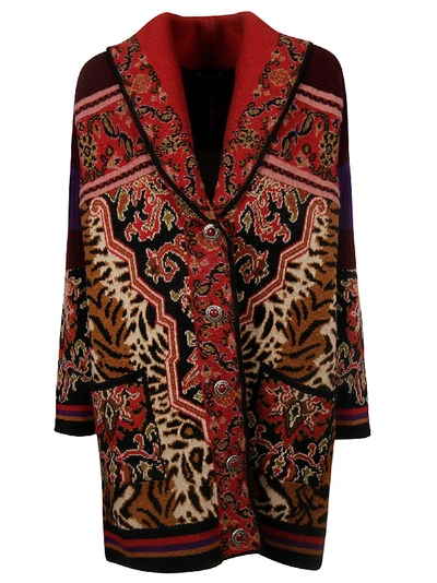 Shop Etro Single Breasted Cardi-coat In Multicolor