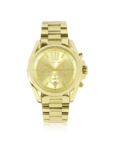 Shop Michael Kors Mid-size Bradshaw Chronograph Watch In Gold