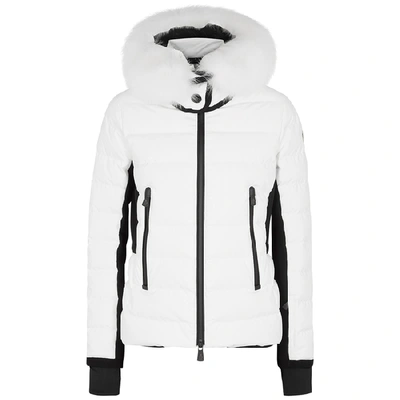 Shop Moncler Grenoble Lamoura Fur-trimmed Shell Jacket In White