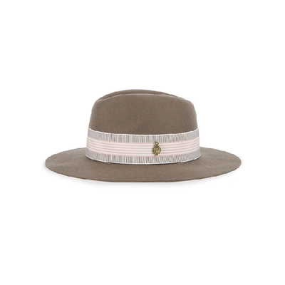 Shop Christys' London Dovecote Taupe Wool Felt Fedora In Light Grey