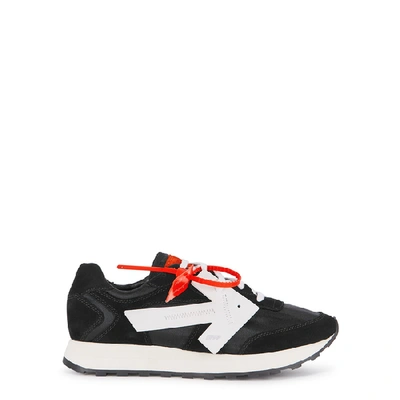 Shop Off-white Hg Runner Black Grosgrain And Suede Sneakers In Black And White