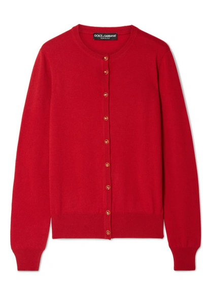 Shop Dolce & Gabbana Cashmere Cardigan In Red