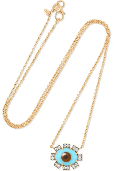 Shop Sylva & Cie 18-karat Gold Multi-stone Necklace