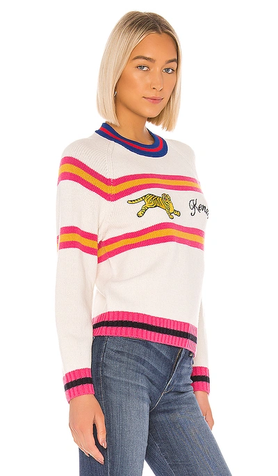 Shop Kenzo Jumping Tiger Pullover In White. In Ecru