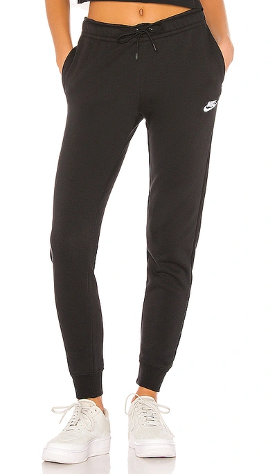 Shop Nike Nsw Essential Fleece Pant In Black & White