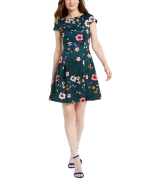 vince camuto green floral dress