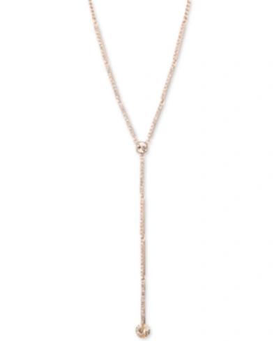 Shop Givenchy Crystal Lariat Necklace, 16"' + 3" Extender In Pink