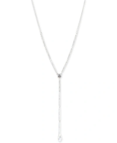 Shop Givenchy Crystal Lariat Necklace, 16"' + 3" Extender In Silver