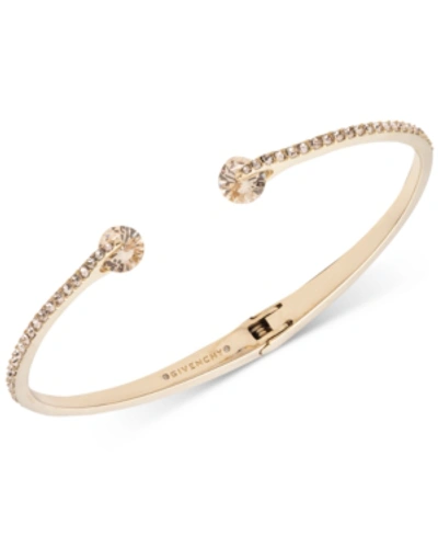 Shop Givenchy Crystal & Pave Hinged Bangle Bracelet In Gold