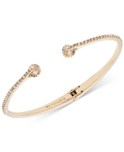 Givenchy Crystal & Pave Hinged Bangle Bracelet In Gold