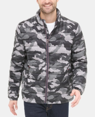 Shop Tommy Hilfiger Men's Down Quilted Packable Puffer Jacket In Grey Camo