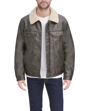 levi's faux leather trucker jacket