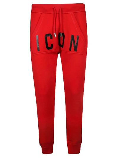 Shop Dsquared2 Drawstring Track Pants In Red/black