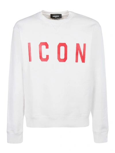 Shop Dsquared2 Icon Sweatshirt In White/red