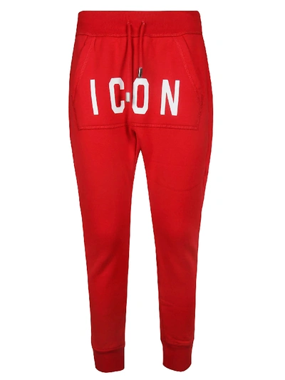Shop Dsquared2 Drawstring Track Pants In Red/white