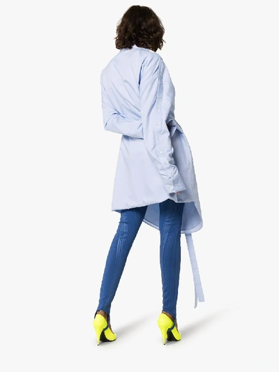 Shop Y/project Layered Cotton Shirt Dress In Light Blue