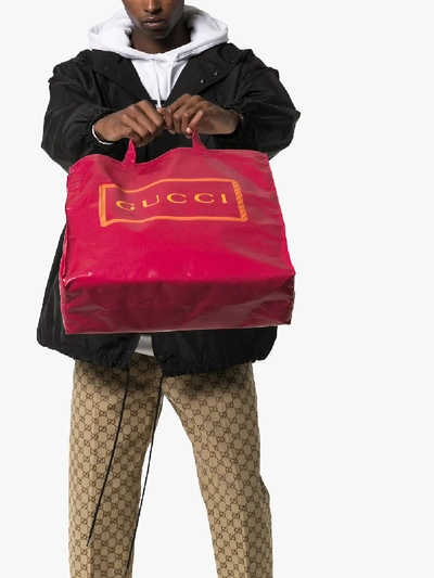 Shop Gucci Pink Logo Granny Shopper Bag