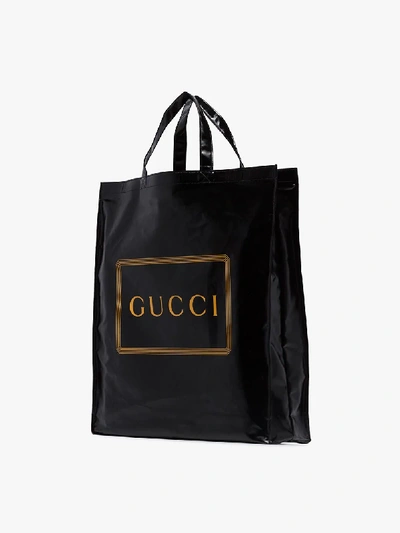 Shop Gucci Logo-print Tote Bag In Black