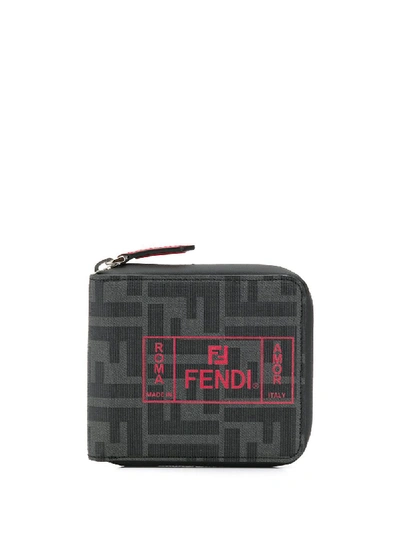 Shop Fendi Wallet Zip Around In Black