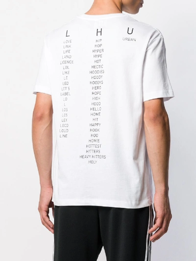 Shop Les Hommes Urban Typography T-shirt In White