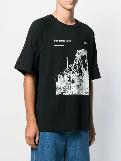 Shop Off-white Print Cotton T-shirt In Black