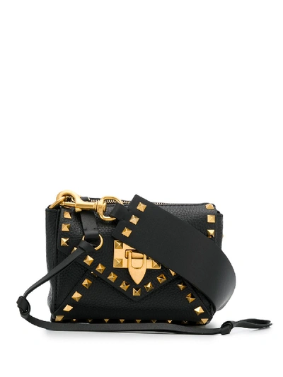 Shop Valentino Small Leather Shoulder Bag In Black