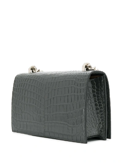 Shop Alexander Mcqueen Leather Shoulder Bag In Grey