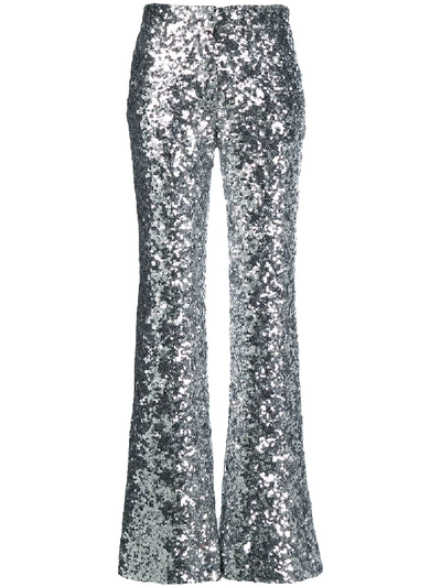 Shop Halpern High Waist Trousers In Silver